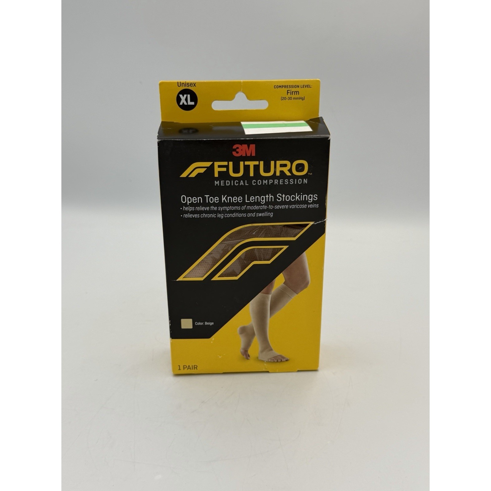 3m Futuro Open Toe Knee Length Compression Stockings Xl Beige 2030 Mmhg Nib